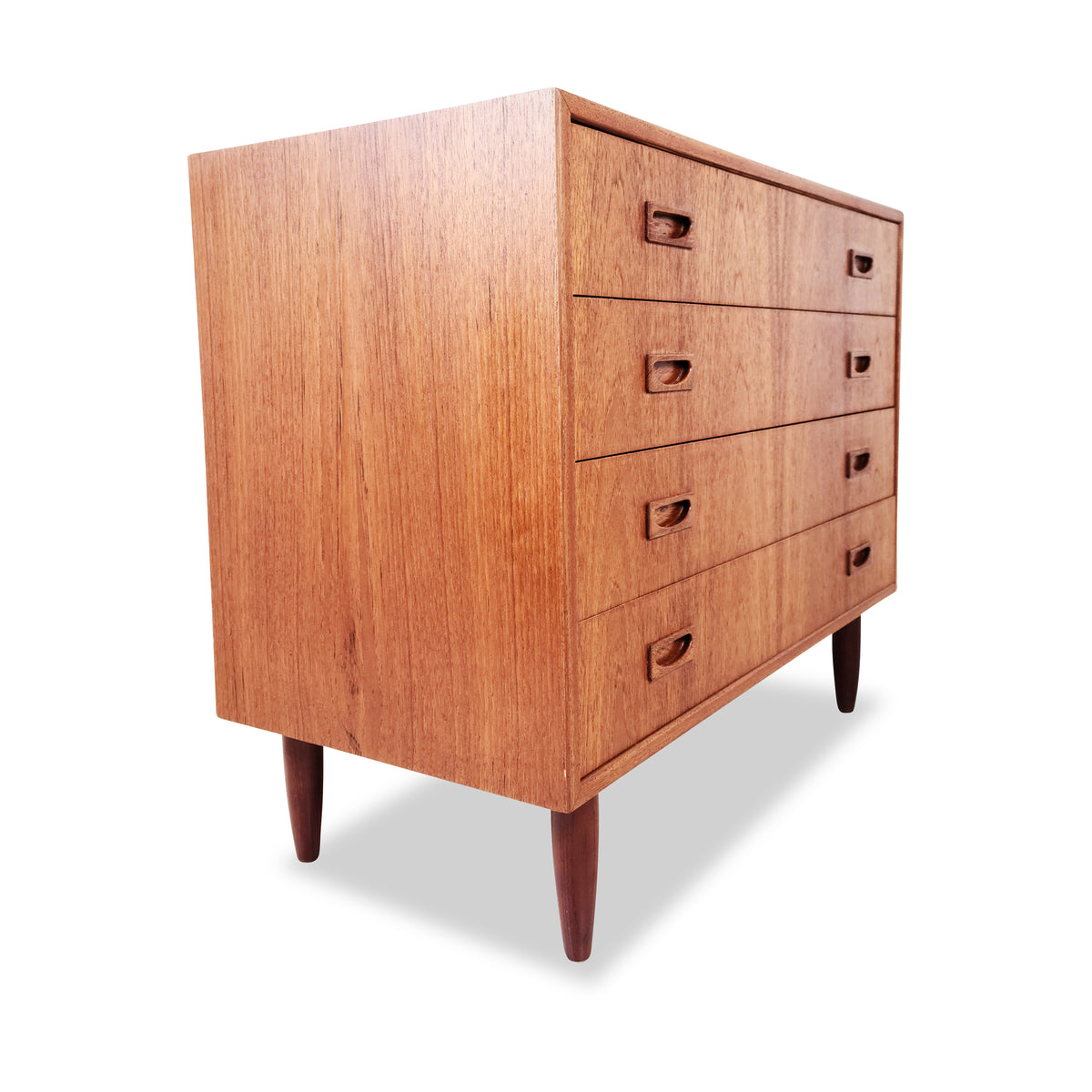 Compact Teak Four Drawer Dresser