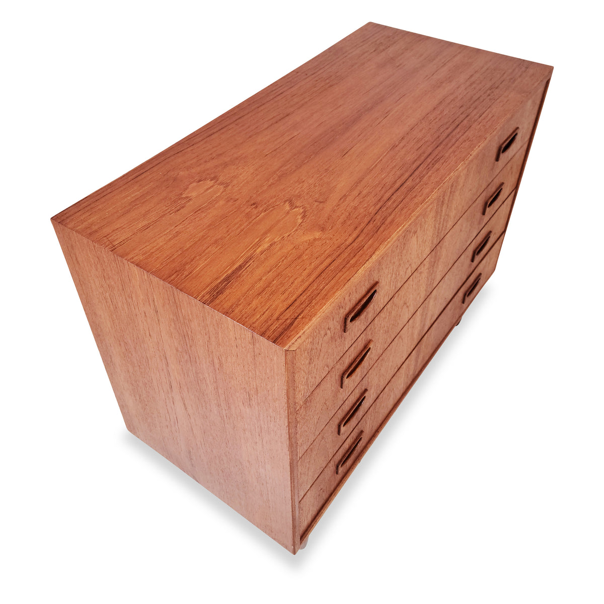 Compact Teak Four Drawer Dresser