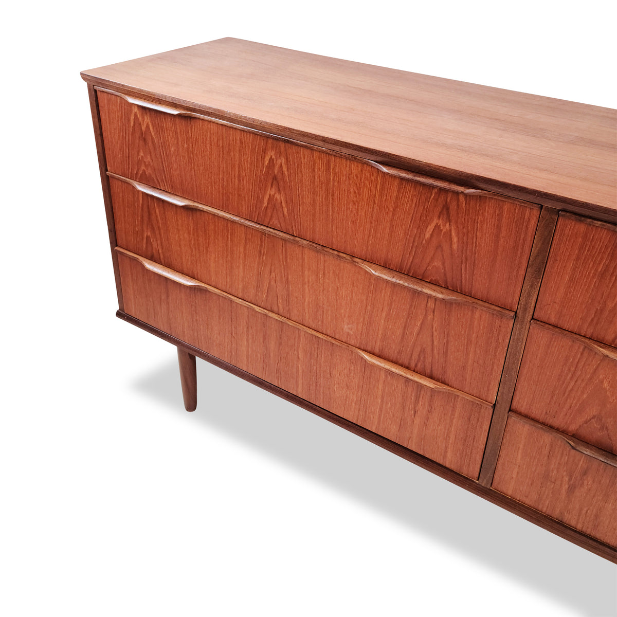 Teak Six Drawer Dresser