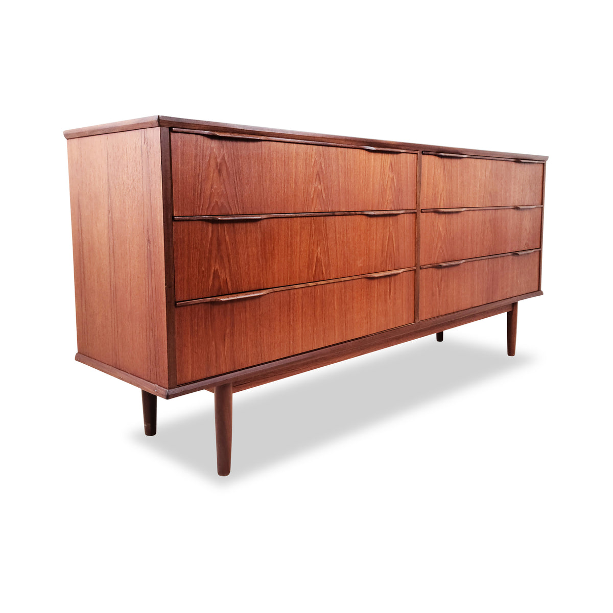 Teak Six Drawer Dresser