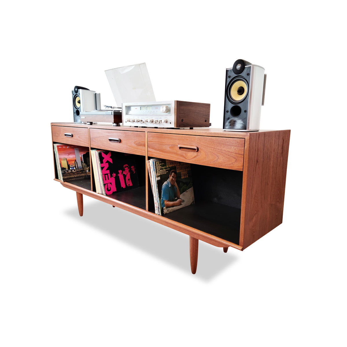 Teak Record Cabinet/Open Sideboard