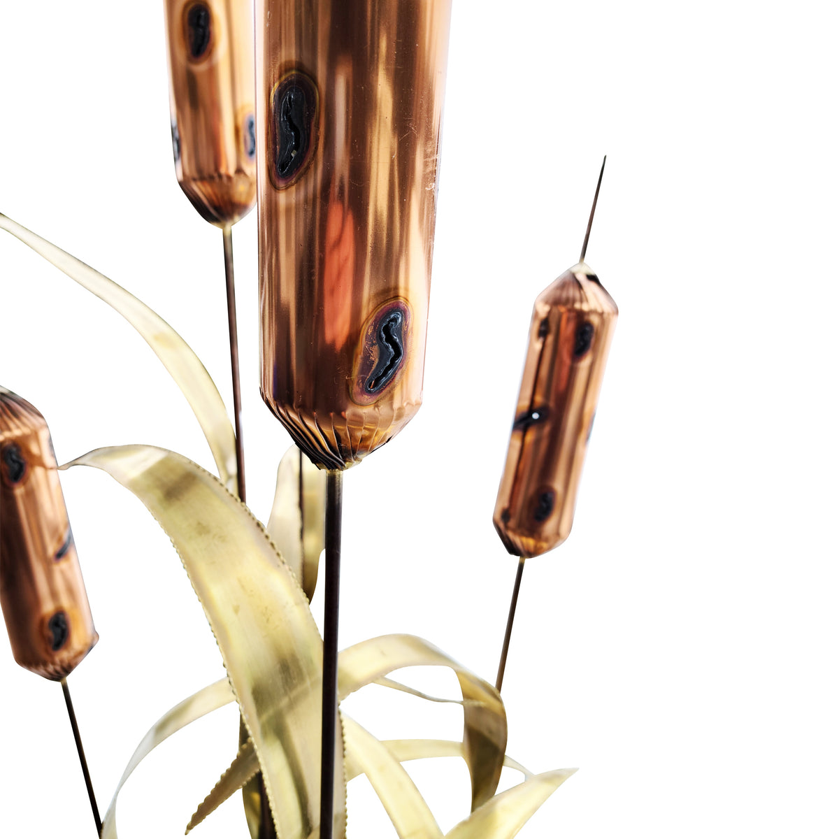 Brass Brutalist Bullrush Sculpture