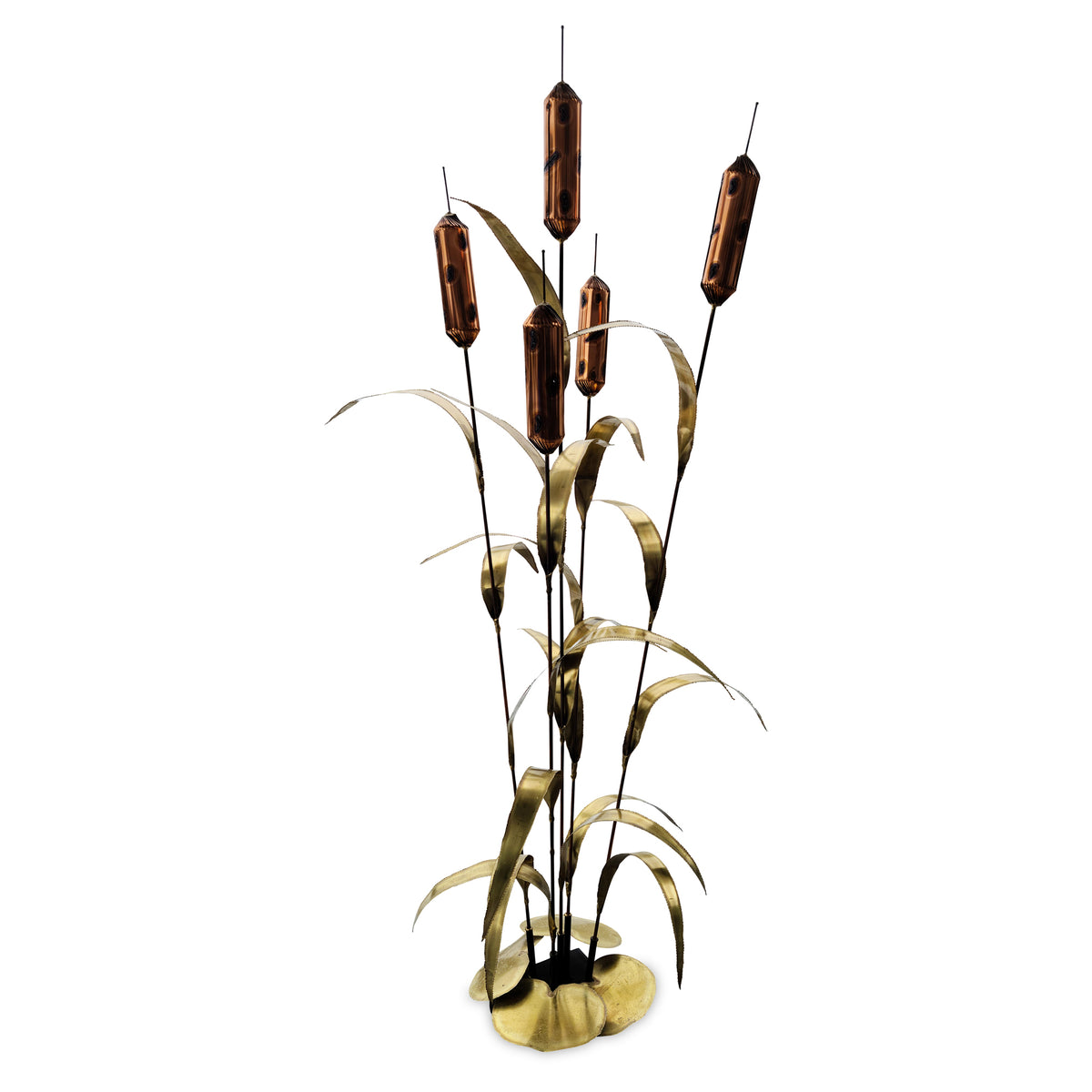 Brass Brutalist Bullrush Sculpture