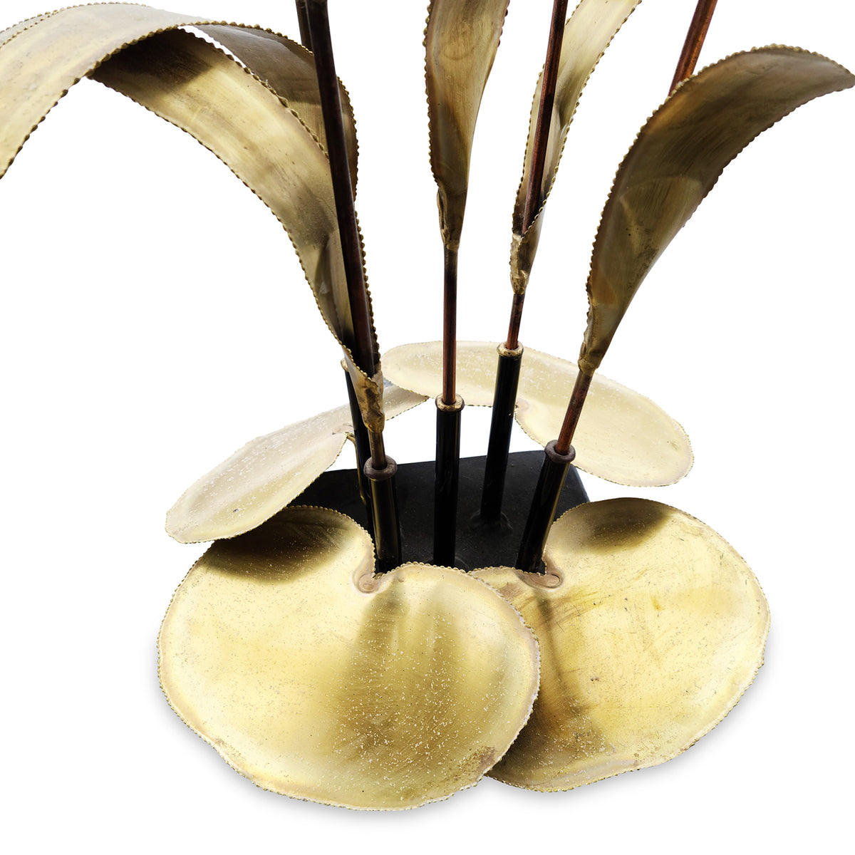 Brass Brutalist Bullrush Sculpture