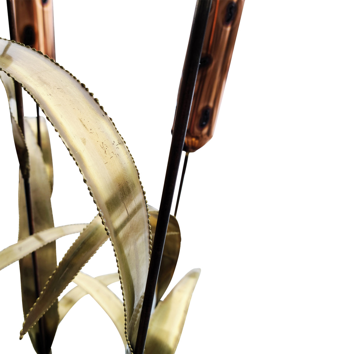 Brass Brutalist Bullrush Sculpture