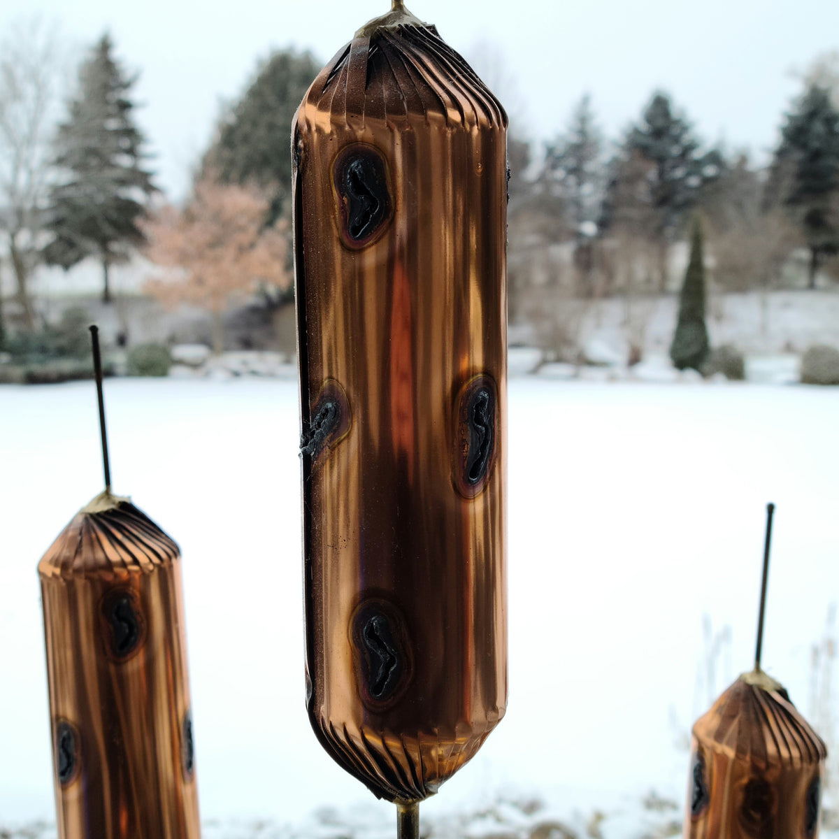 Brass Brutalist Bullrush Sculpture