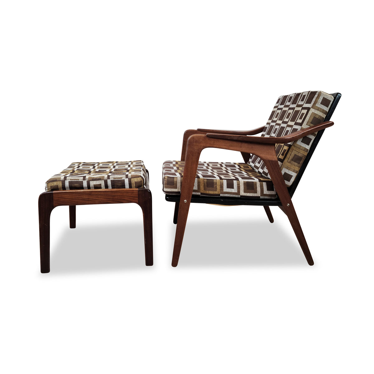 Teak Easy Chair and Foot Stool