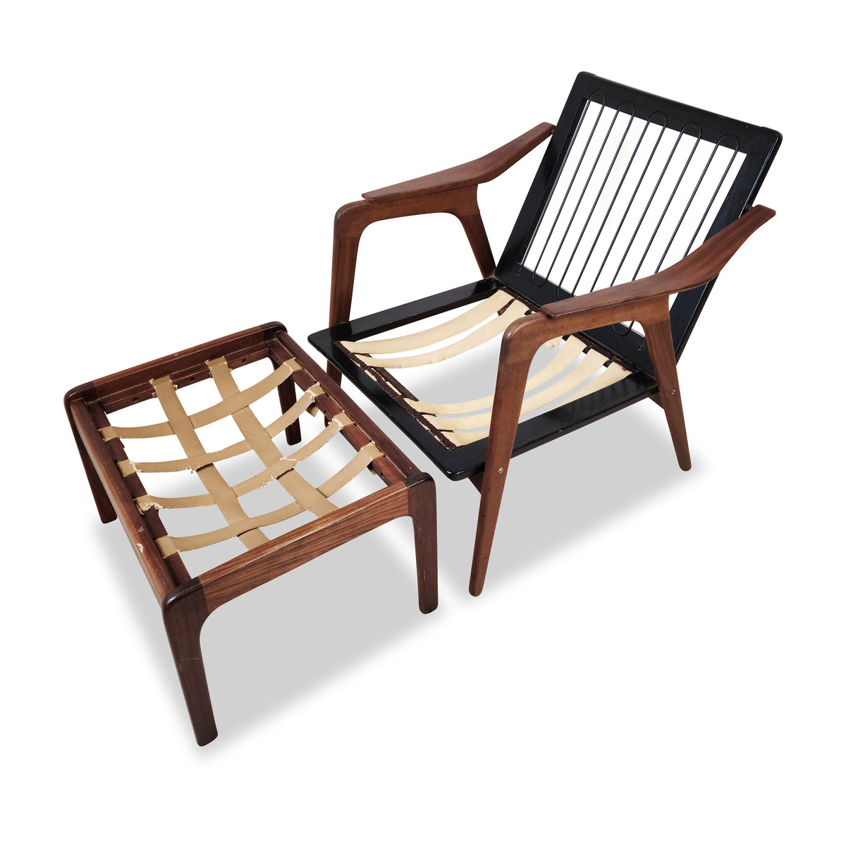 Teak Easy Chair and Foot Stool