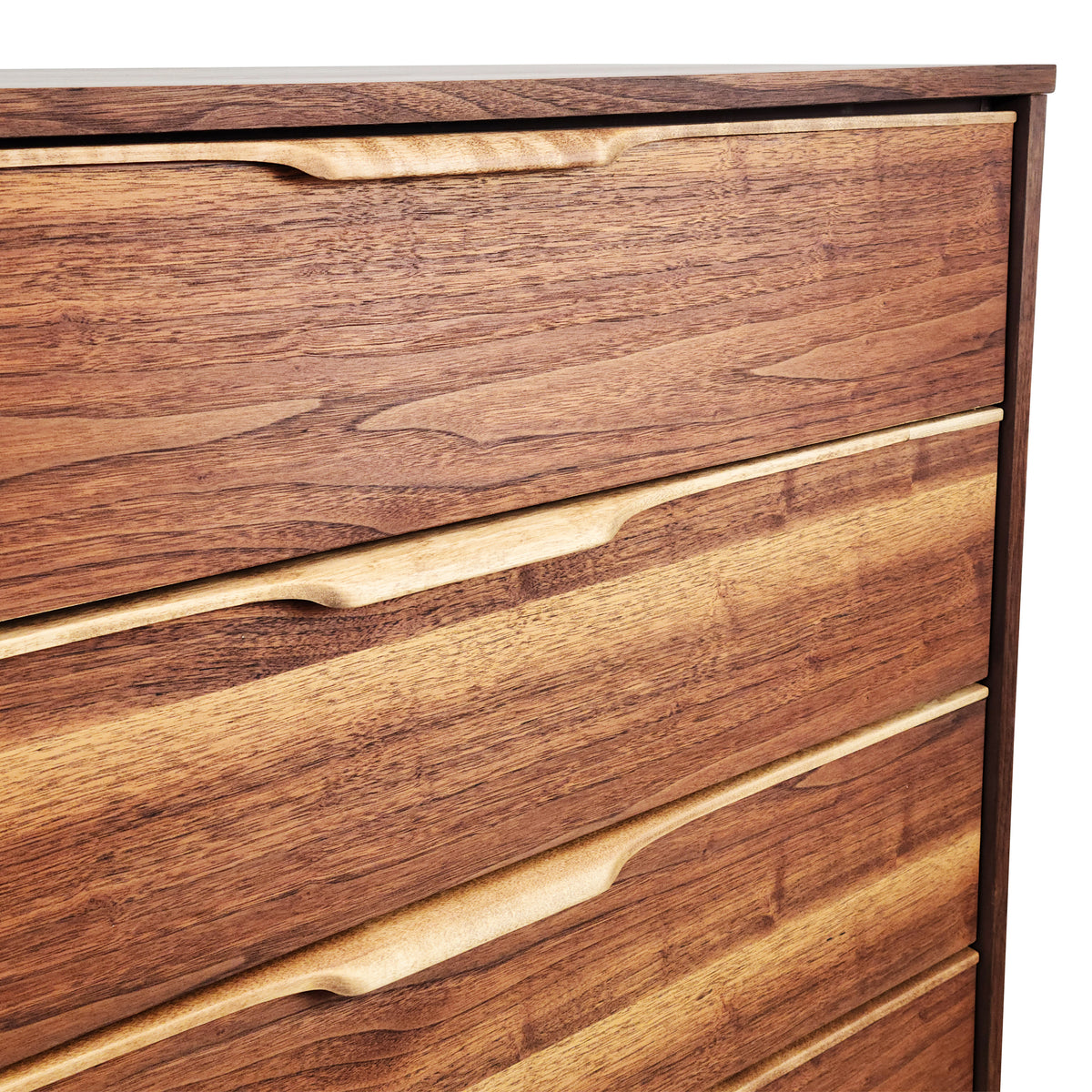 Walnut Highboy with Birch Pulls