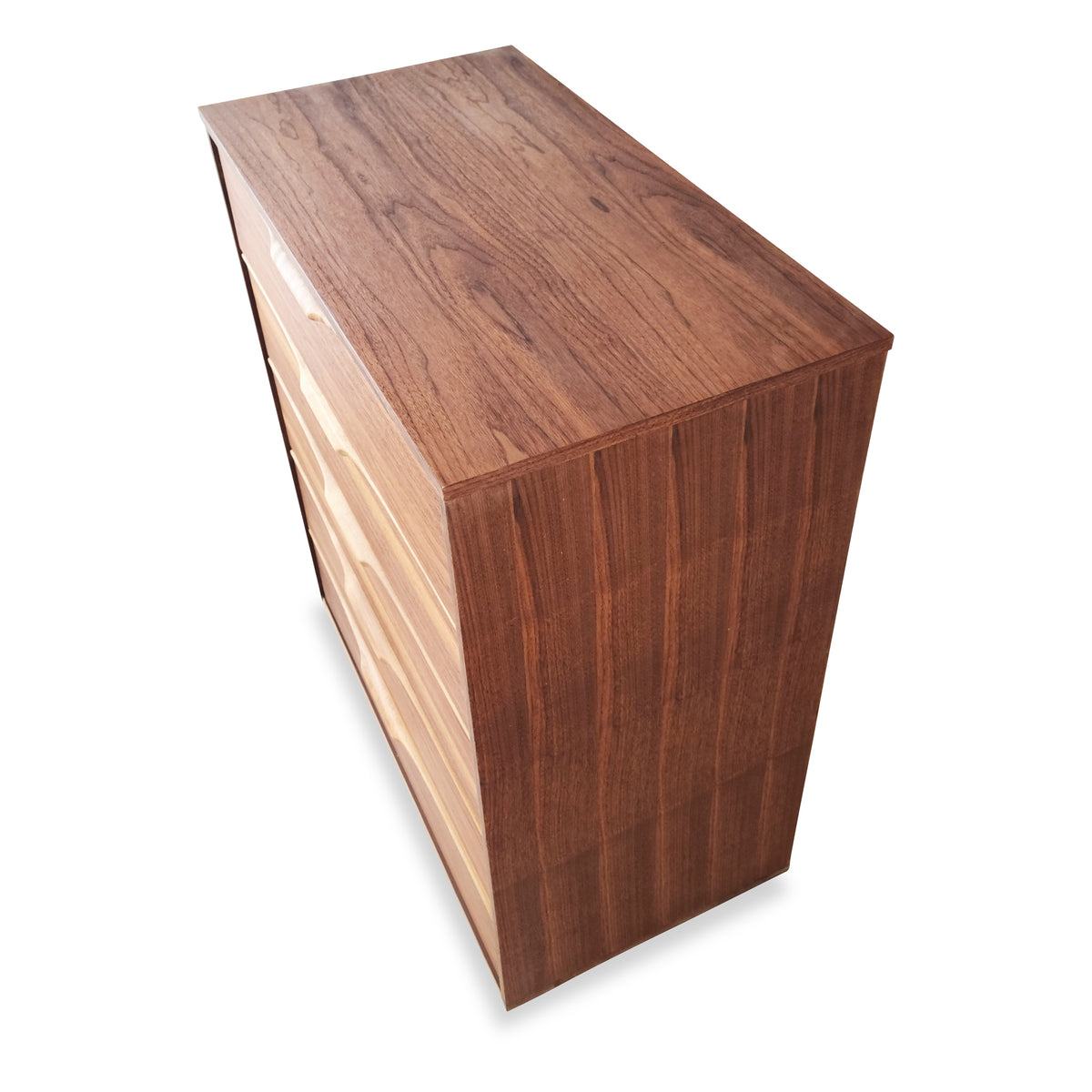 Walnut Highboy with Birch Pulls