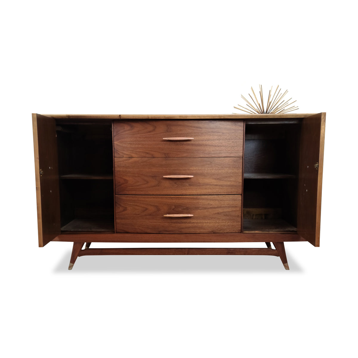 Walnut and Brass Sideboard by Krug