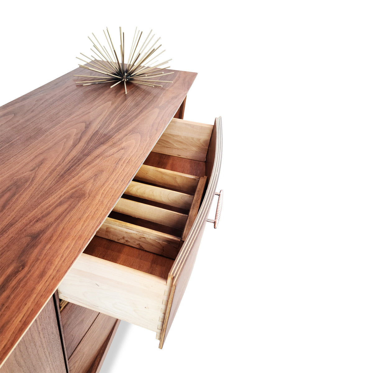 Walnut and Brass Sideboard by Krug