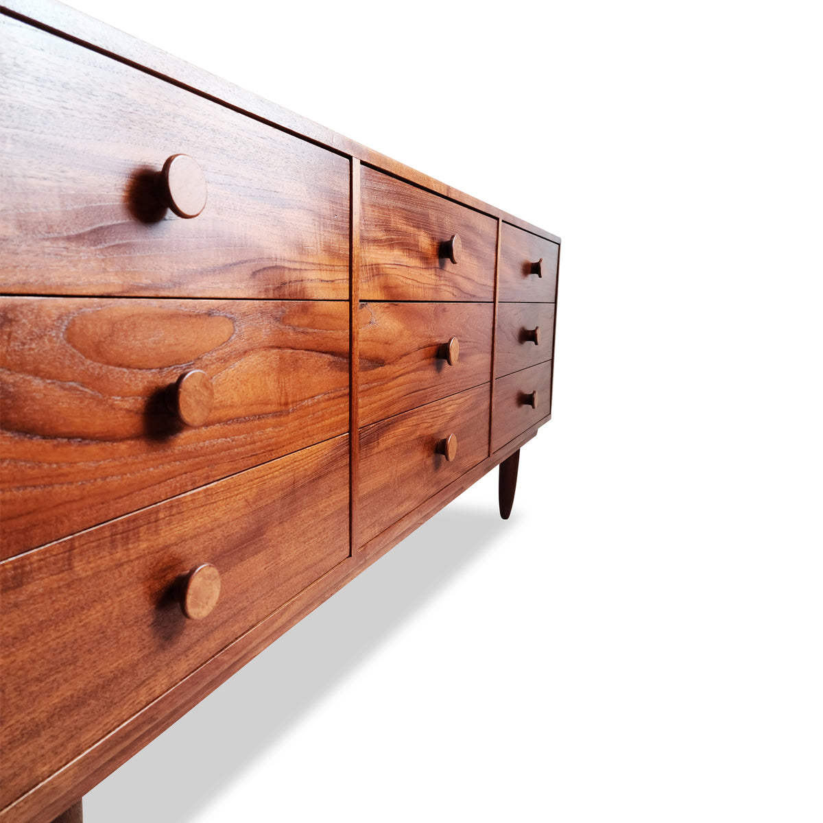 Teak Nine Drawer Dresser
