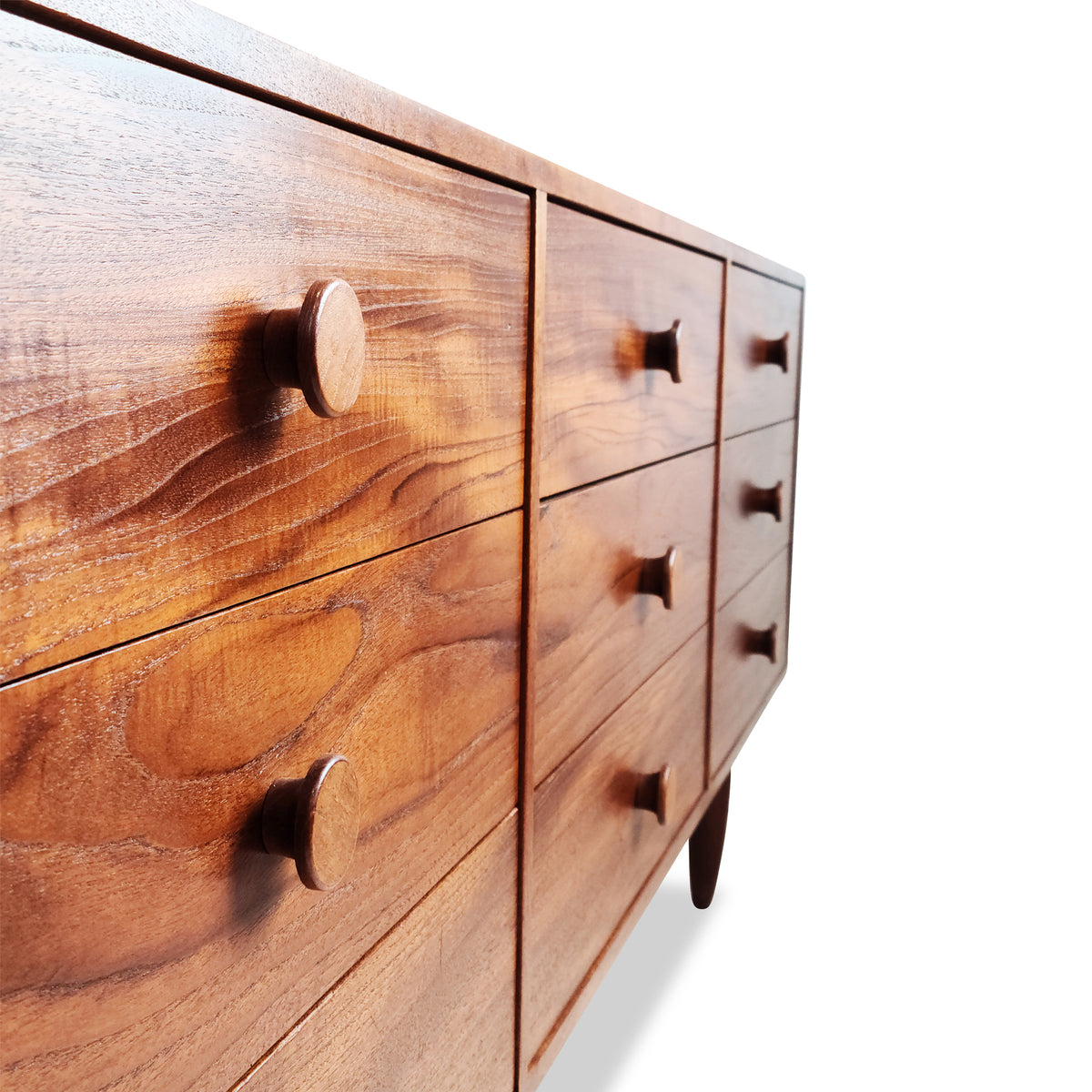 Teak Nine Drawer Dresser