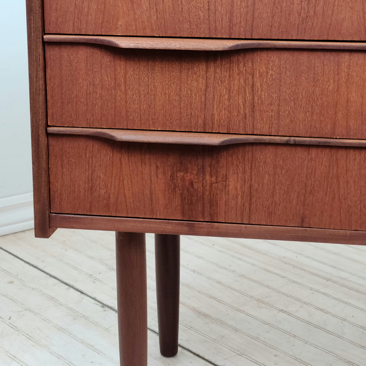 Teak Three Drawer Side Table