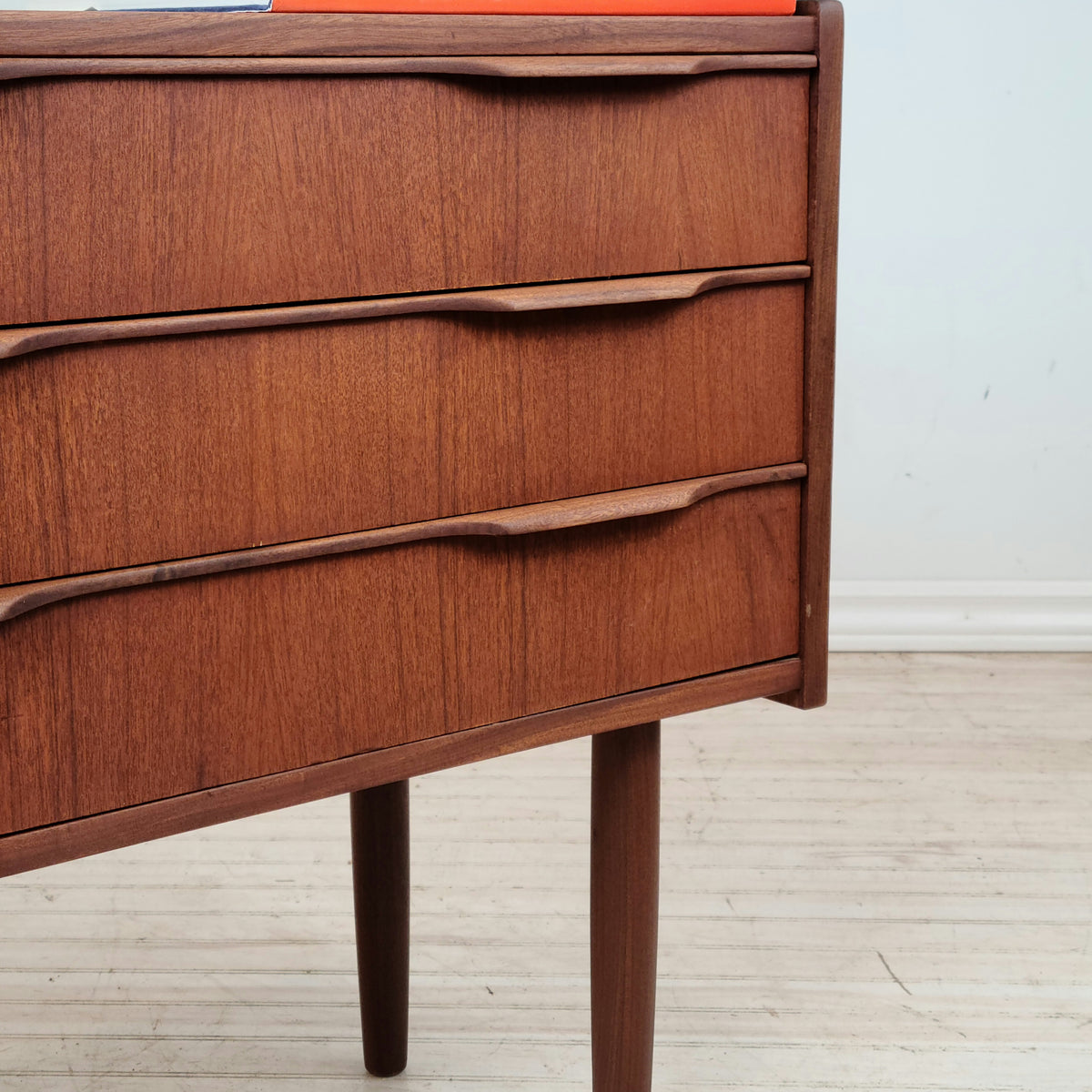 Teak Three Drawer Side Table
