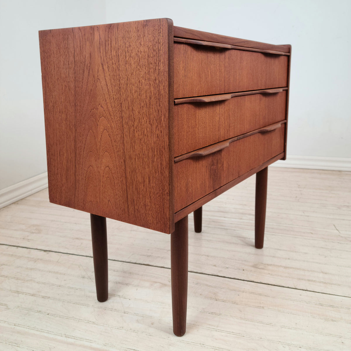 Teak Three Drawer Side Table