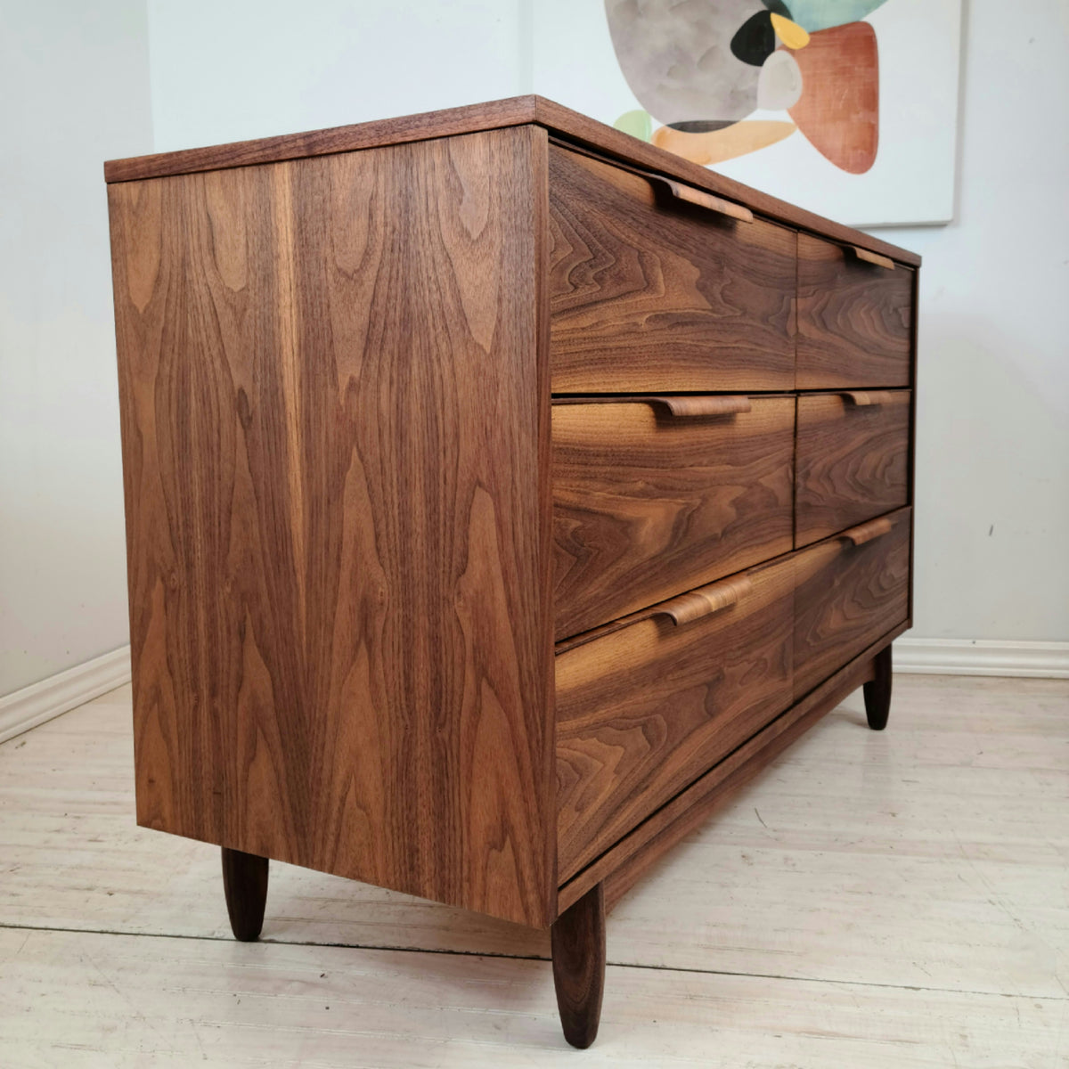 Walnut Six Drawer Dresser
