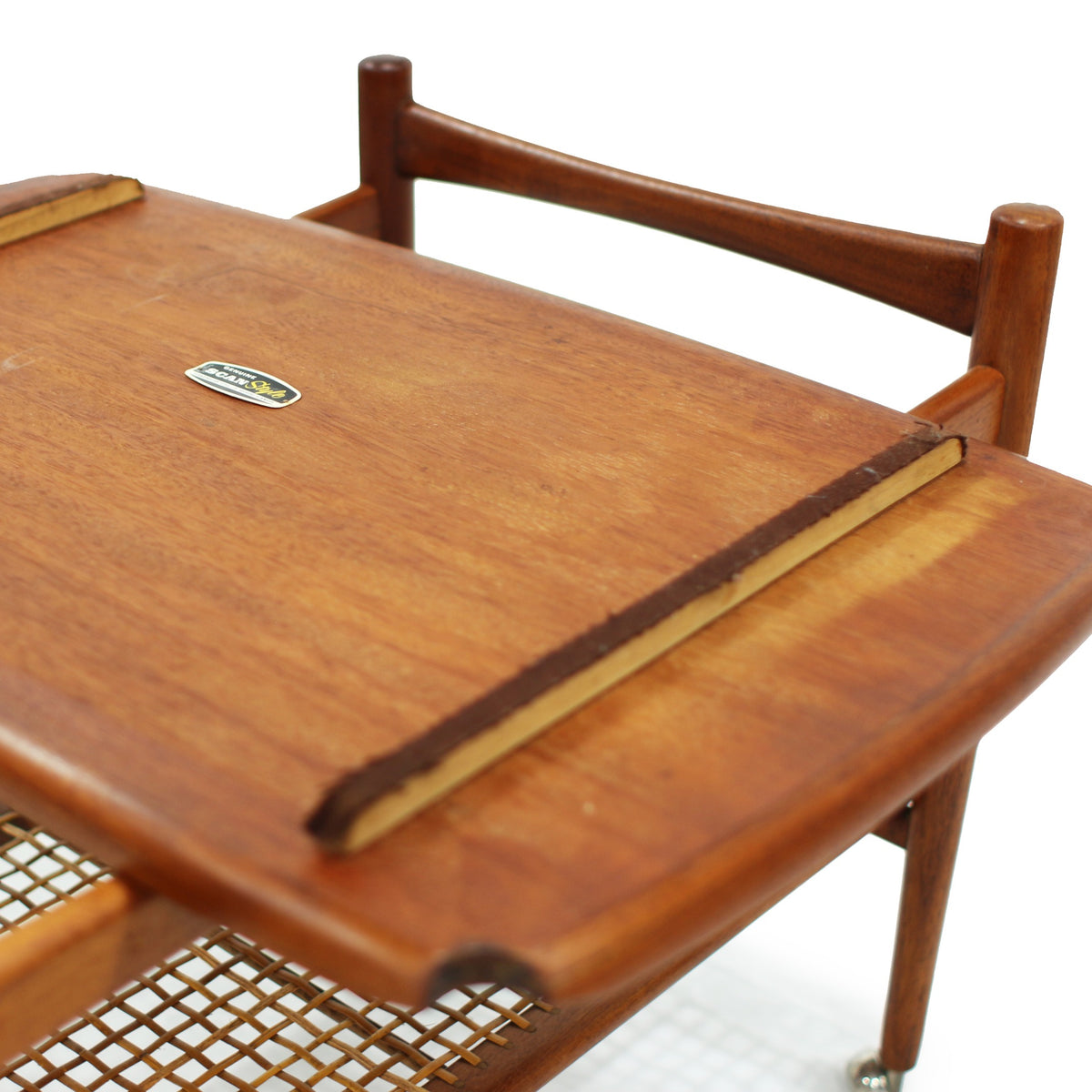 Danish Teak Bar Cart with Removable Tray
