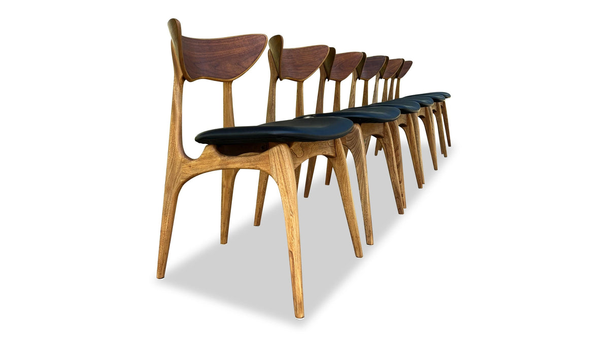 Set of Six Walnut and Elm Dining Chairs by Deilcraft
