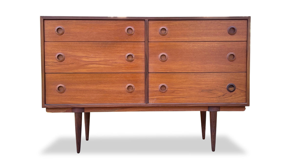 Teak Six Drawer Dresser