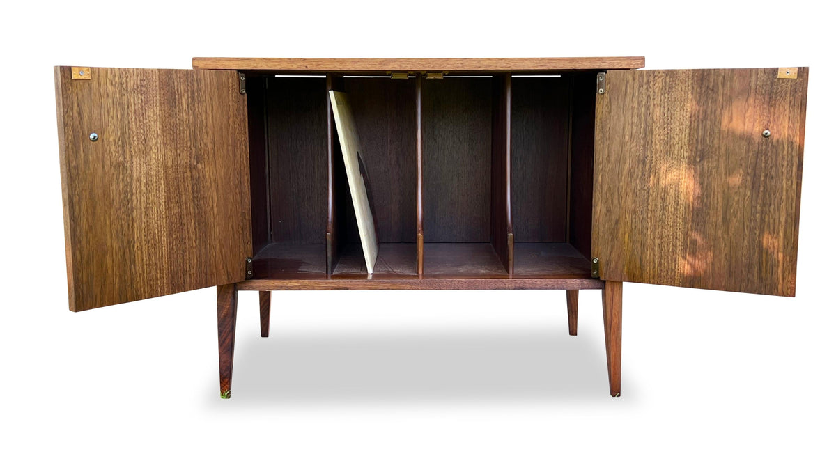 Walnut Compact Record Cabinet