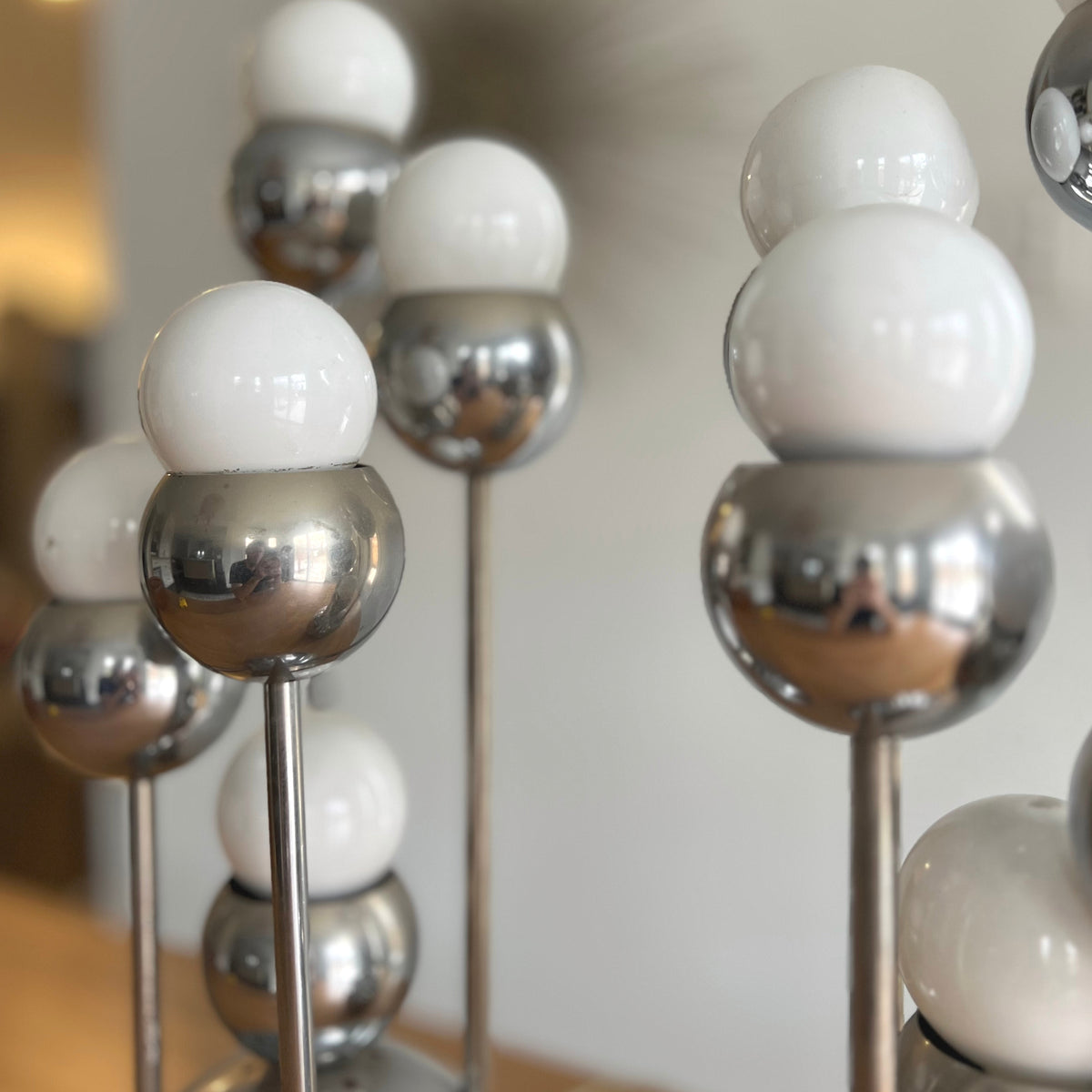 Space Age Chrome Ball Table Lamps
