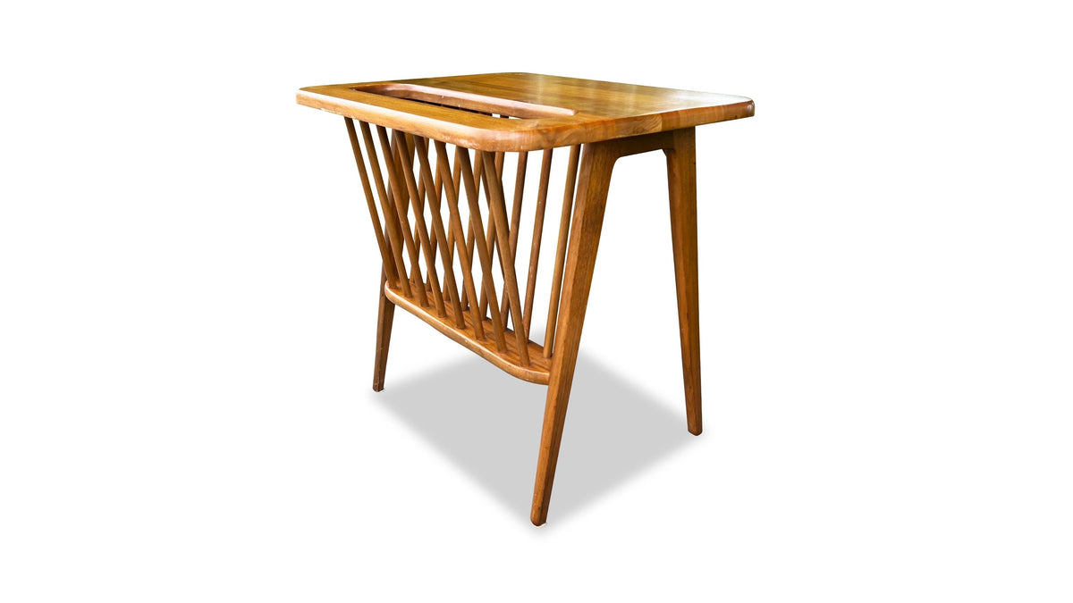 Arthur Umanoff Style Walnut Magazine Rack
