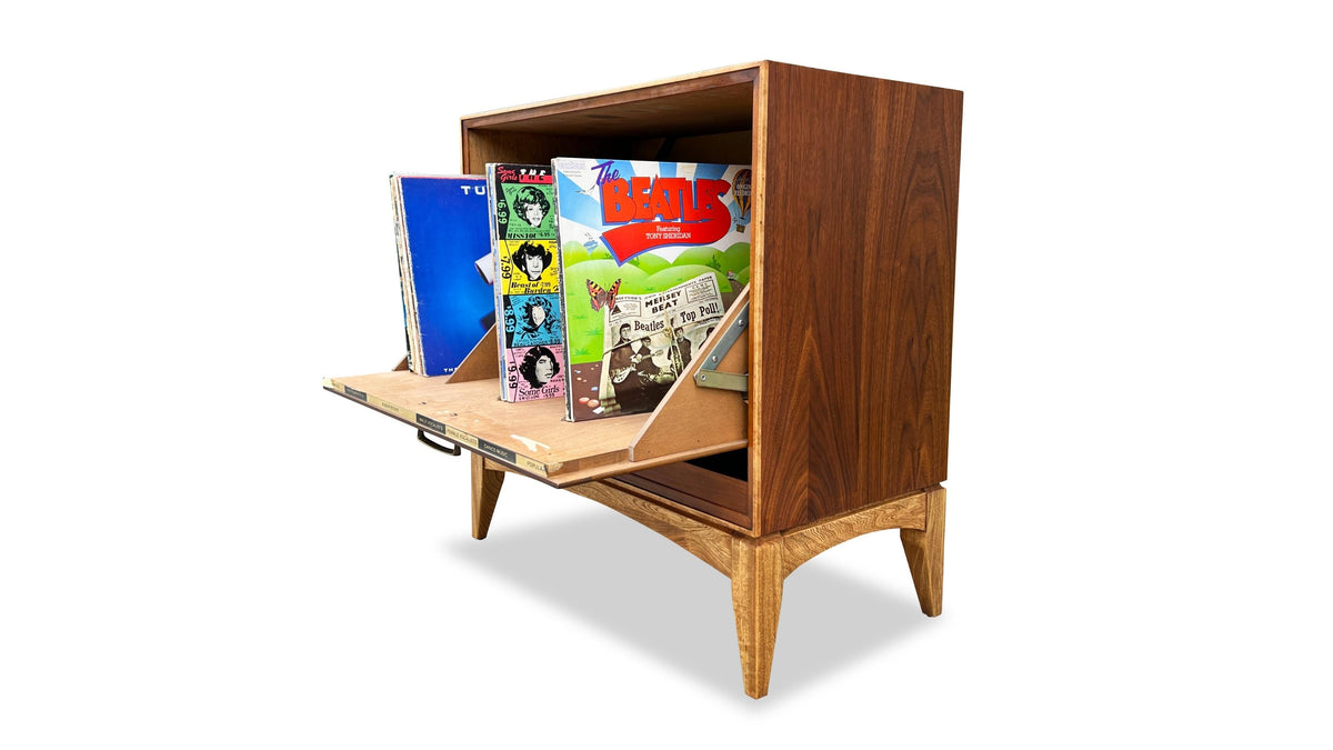 Walnut Record Cabinet