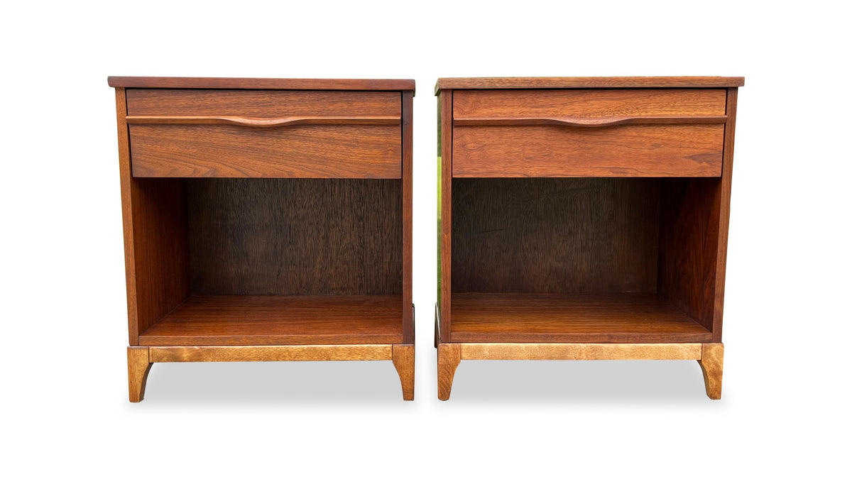 Pair of Walnut Nighstands by KF