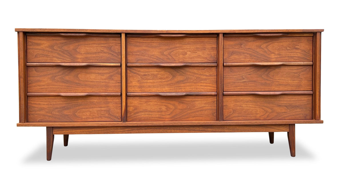Walnut Nine Drawer Dresser by Princeville
