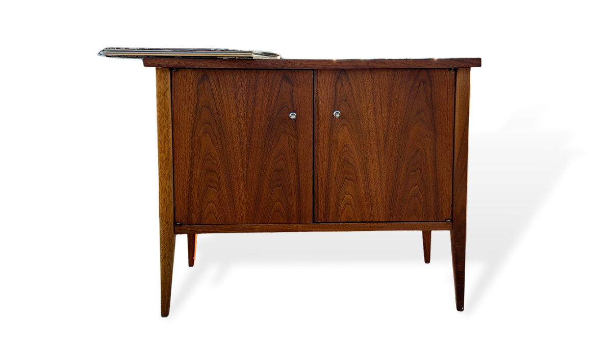 Walnut Compact Record Cabinet