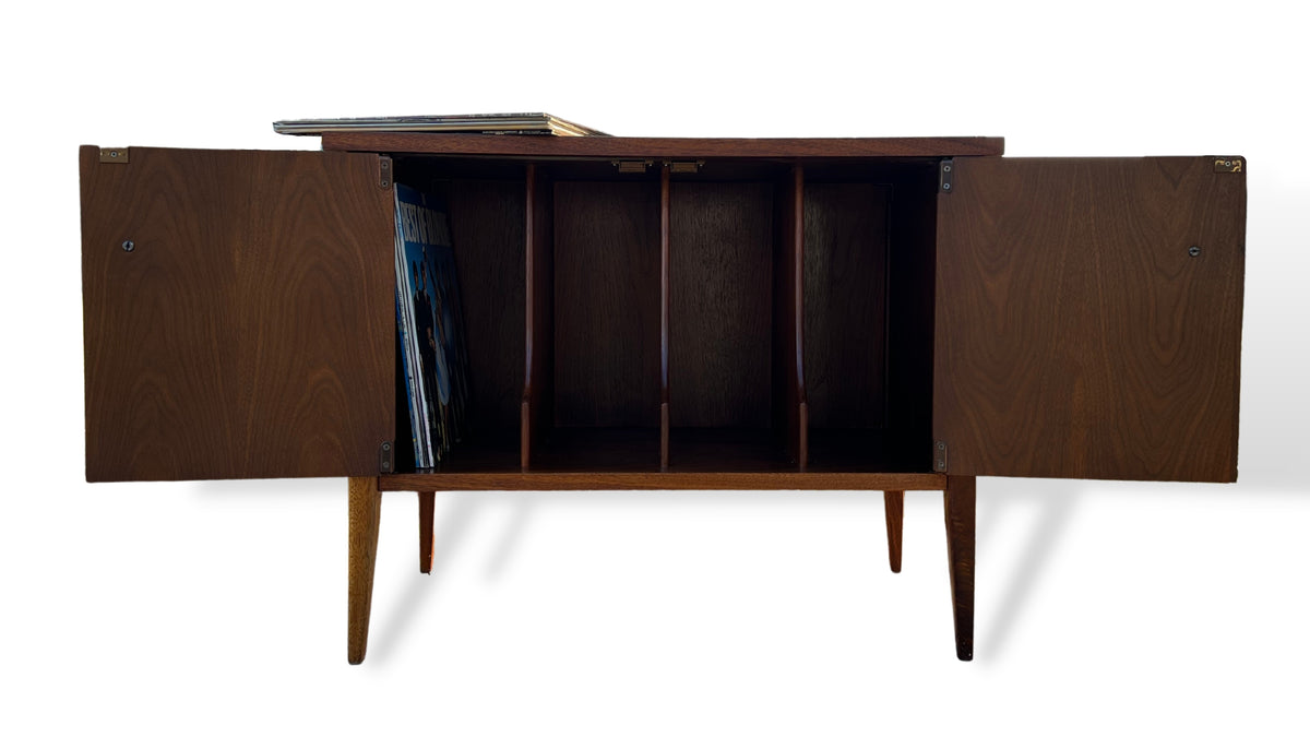 Walnut Compact Record Cabinet