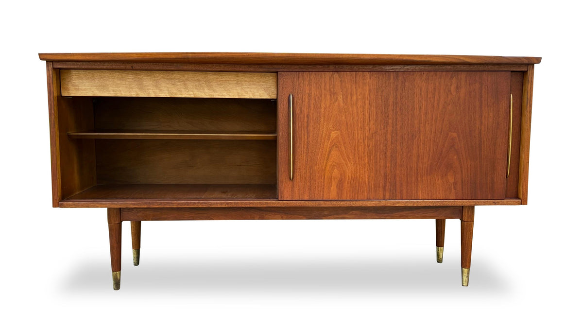 Walnut and Brass Sideboard by Deilcraft