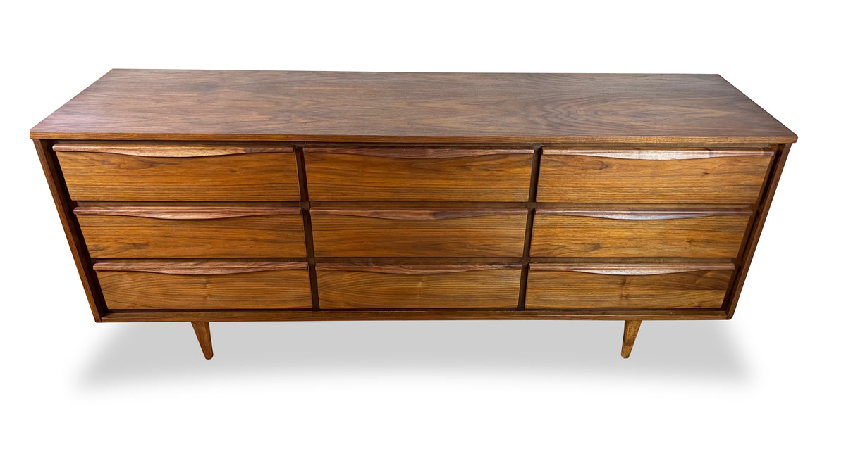 Walnut Nine Drawer Dresser