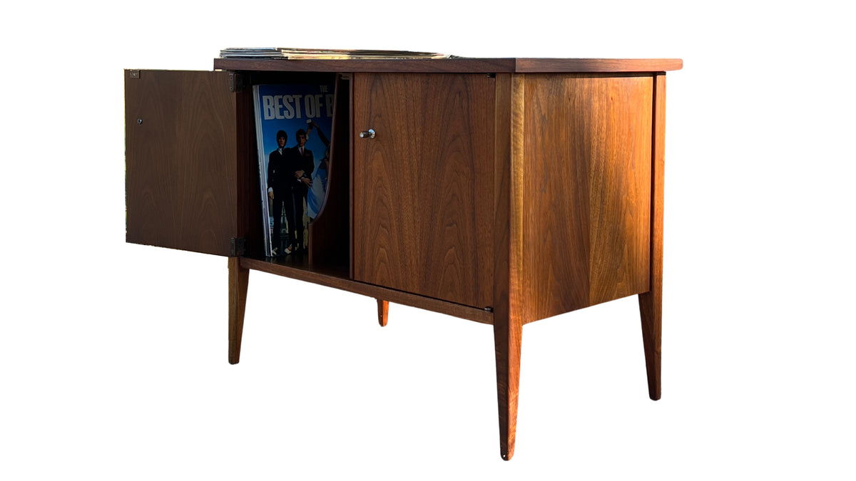 Walnut Compact Record Cabinet