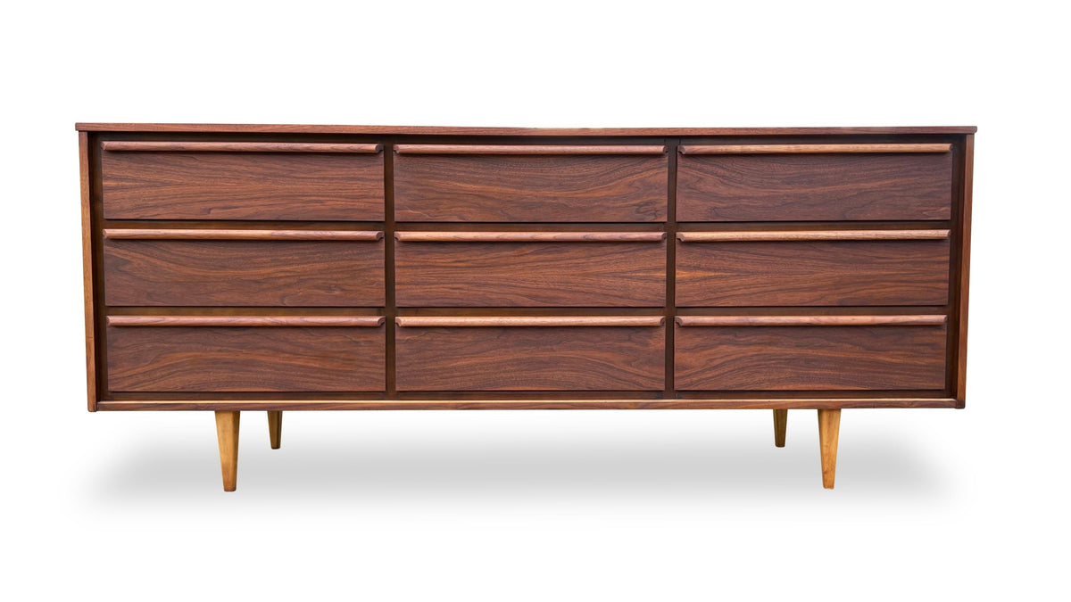 Walnut Nine Drawer Dresser by HPL