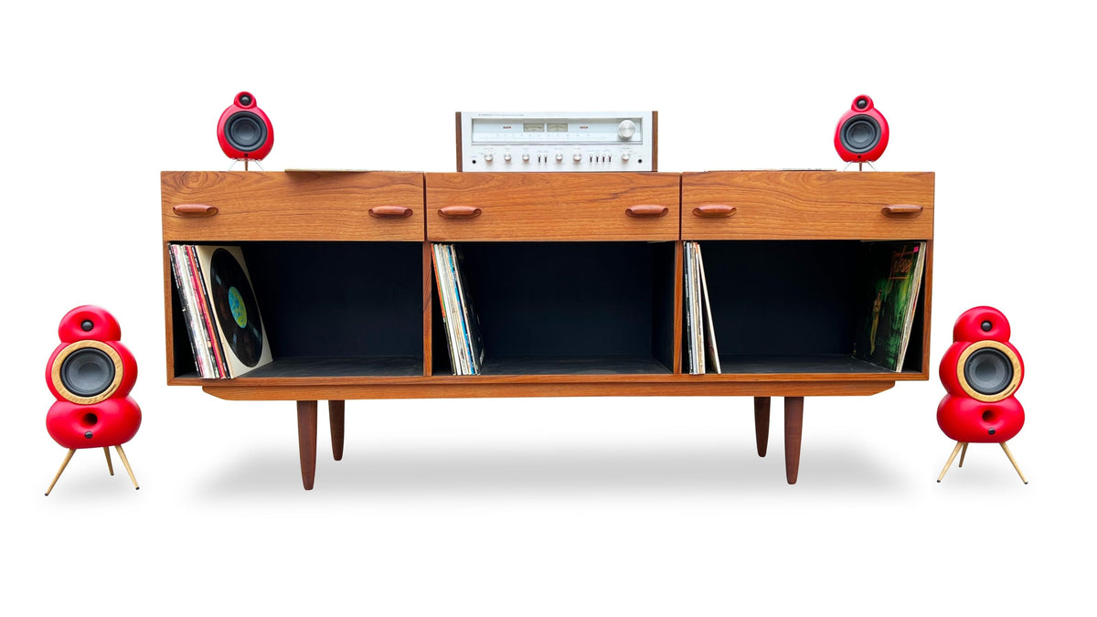 Teak Record Cabinet/Open Sideboard