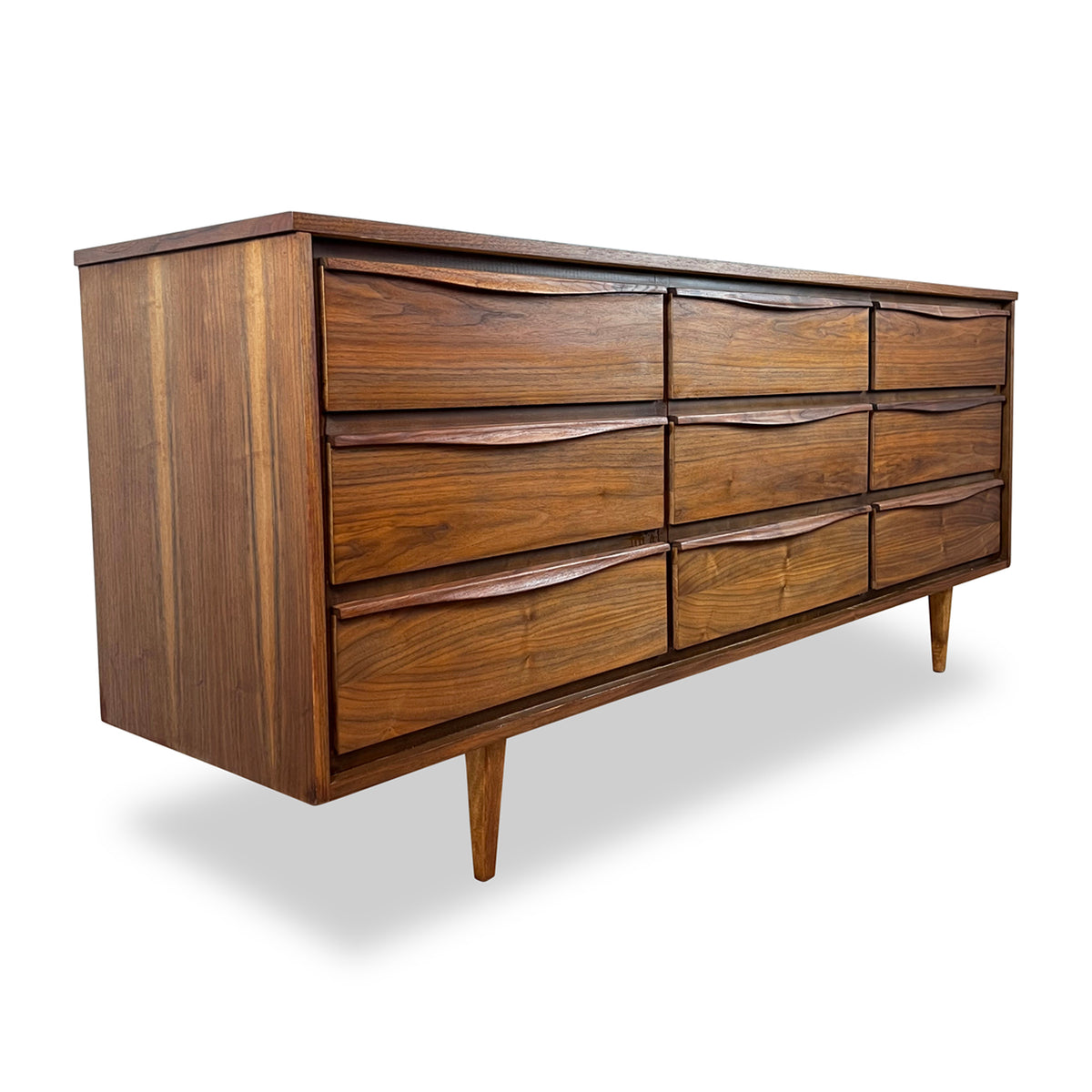 Walnut Nine Drawer Dresser