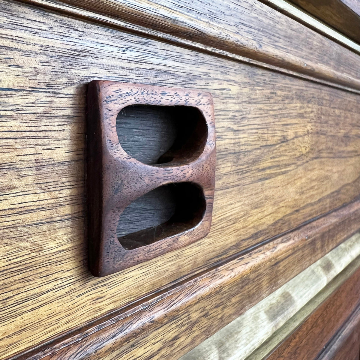 Walnut and Birch Seven Drawer Dresser