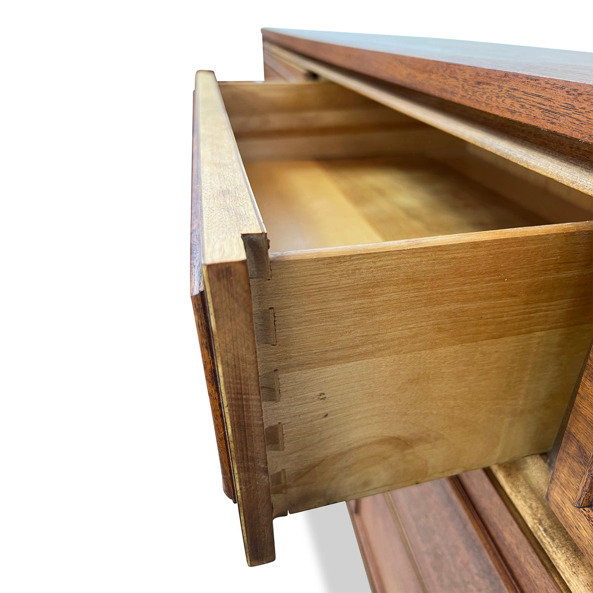 Walnut and Birch Seven Drawer Dresser