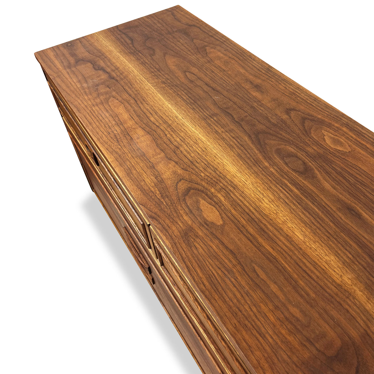 Walnut and Birch Seven Drawer Dresser