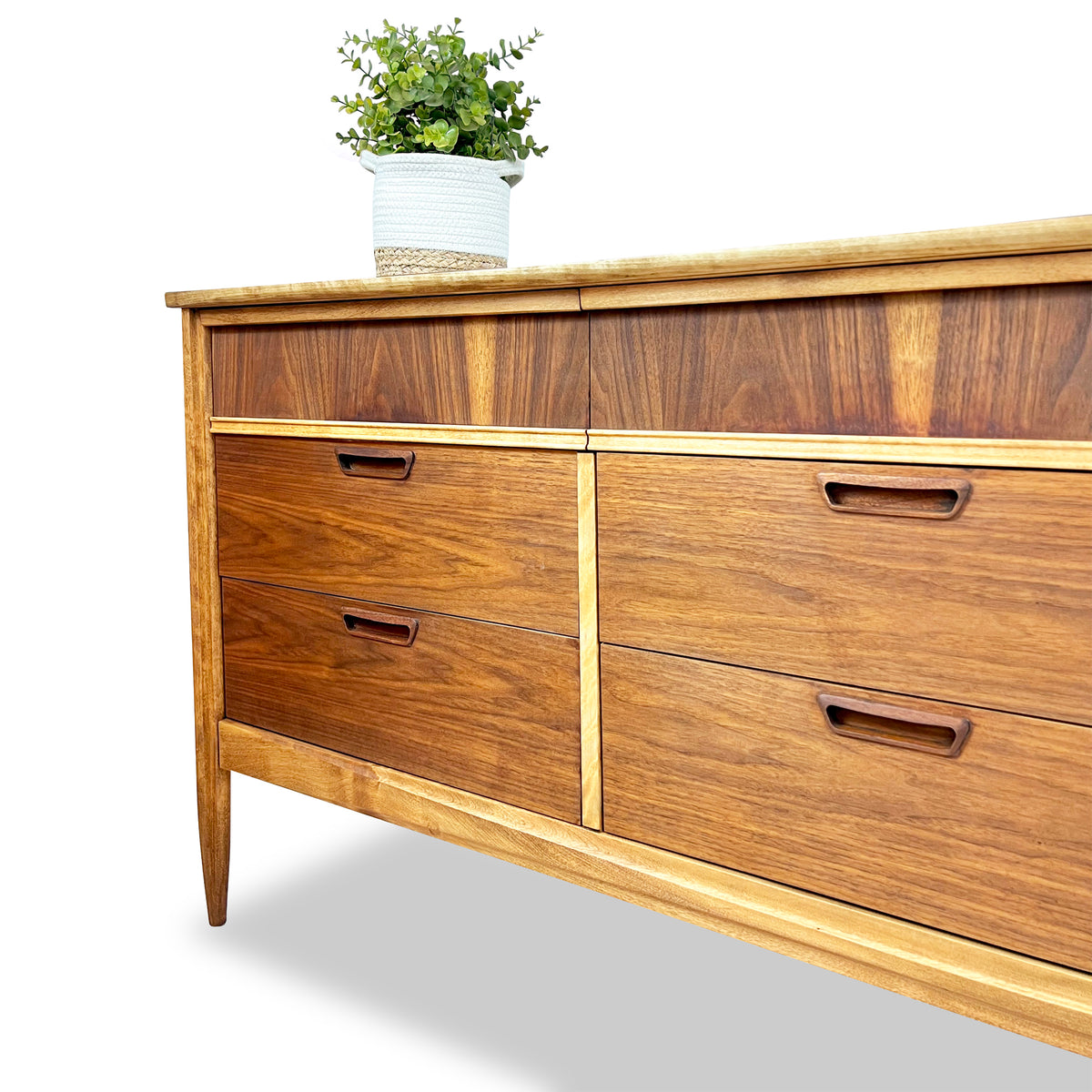 Walnut Nine Drawer Dresser by Deilcraft