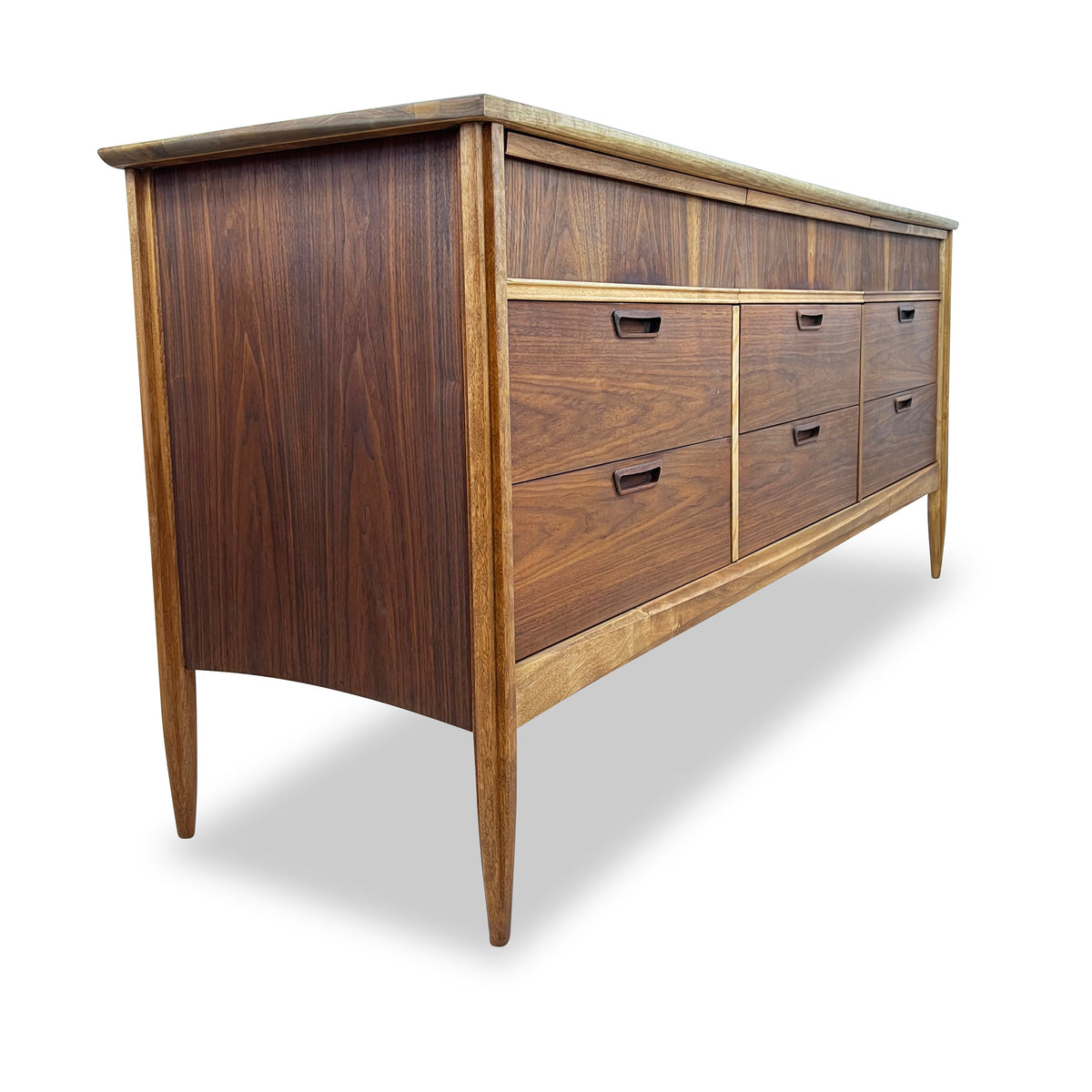 Walnut Nine Drawer Dresser by Deilcraft