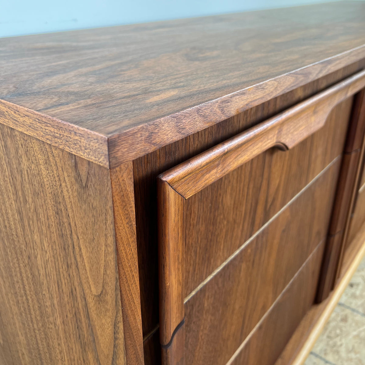Walnut Nine Drawer Dresser