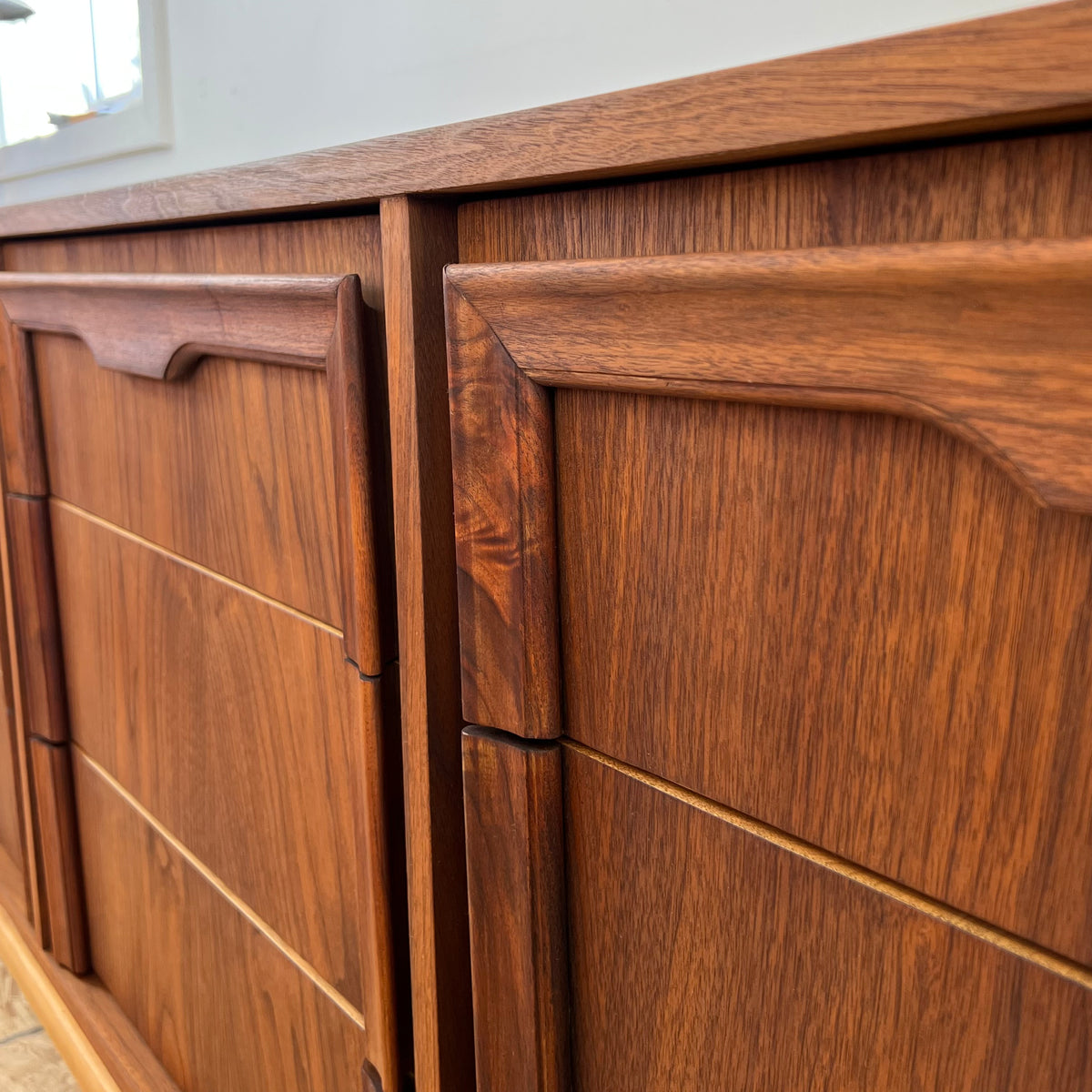 Walnut Nine Drawer Dresser