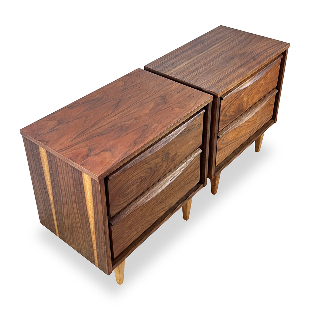 Walnut Nightstands Pair
