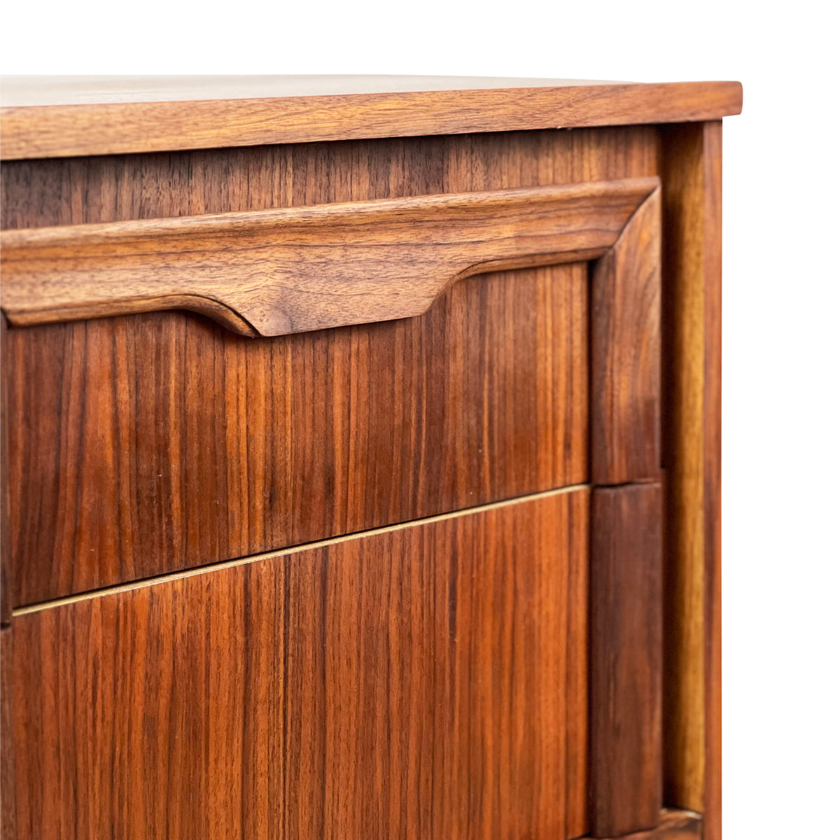 Walnut Two Drawer Nightstand