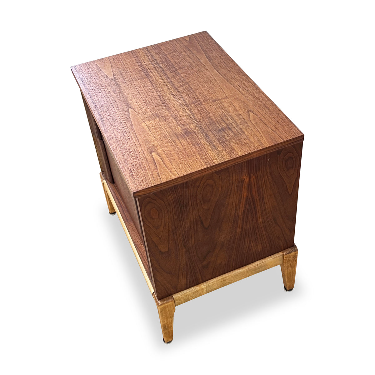Walnut Two Drawer Nightstand
