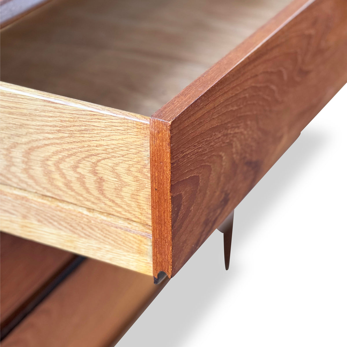Pair of Teak Three Drawer Nightstands